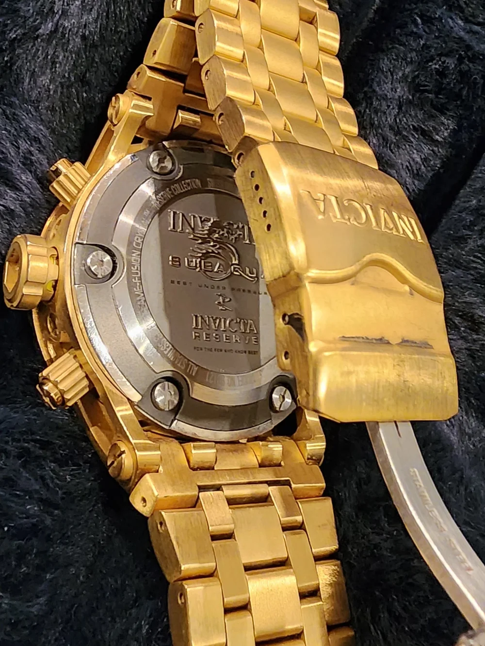 Invicta Gold Chronograph Watch - Bold Gold Tone